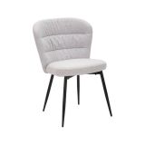 Set di 2 sedie imbottite in tessuto nero e grigio - Leo