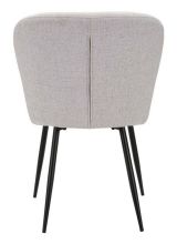 Set di 2 sedie imbottite in tessuto nero e grigio - Leo