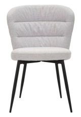Set di 2 sedie imbottite in tessuto nero e grigio - Leo