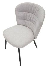 Set di 2 sedie imbottite in tessuto nero e grigio - Leo
