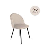 Set di 2 sedie imbottite in velluto grigio chiaro - Achito