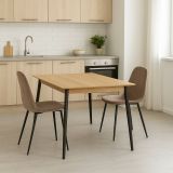 Set di 2 sedie Pismo, Poltrona rivestita in velluto, Sedia da pranzo imbottita, Seduta per riunioni, 45x56h87 cm, Tortora