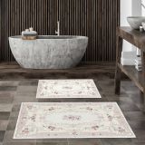Set di 2 tappeti da bagno Michigan City, 100x60 cm, Delicatezza avorio