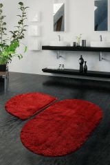 Set di 2 tappeti da bagno North Olmsted, 100x60 cm, Rosso