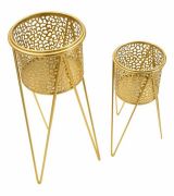 Set di 2 vasi Boltiere, Complemento d'arredo, Articolo decorativo, Accessorio d'arredo, Oro, 21x20 h46 cm
