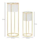 Set di 2 vasi Dore, 17x17 h46 cm, Bianco e Oro