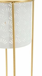 Set di 2 vasi Dore, 17x17 h46 cm, Bianco e Oro