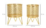 Set di 2 vasi Mormorolo, Complemento d'arredo, Articolo decorativo, Accessorio d'arredo, 16x16 h20 cm, Oro