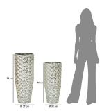 Set di 2 vasi Parana, Complemento d'arredo, Anfora, Accessorio d'arredo, 37x37 h92 cm, Argento