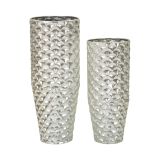 Set di 2 vasi Premezzo, 37x37 h92 cm, Argento