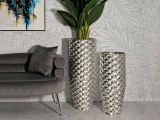 Set di 2 vasi Premezzo, 37x37 h92 cm, Argento