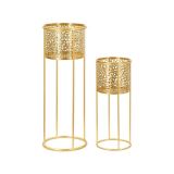 Set di 2 vasi Robert, Oro, 17x17 h46 cm