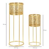 Set di 2 vasi Robert, Oro, 17x17 h46 cm