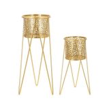 Set di 2 vasi Robert, Oro, 21x20 h46 cm
