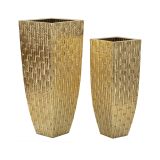Set di 2 vasi Tirreni, 40x40 h99 cm, Oro
