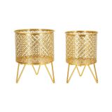 Set di 2 vasi Vif, 16x16 h20 cm, Oro