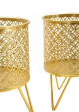 Set di 2 vasi Vif, 16x16 h20 cm, Oro