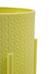 Set di 3 portavasi Buller, Complemento d'arredo, Articolo decorativo, Accessorio d'arredo, 36x36 h57 cm, Giallo