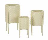 Set di 3 portavasi Cisterna, 36x36 h57 cm, Crema