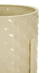 Set di 3 portavasi Cisterna, 36x36 h57 cm, Crema