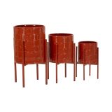 Set di 3 portavasi Cisterna, 36x36 h57 cm, Rosso