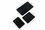 Set di 3 tappeti da bagno Bedford, 100x60 cm, Nero