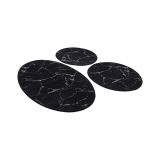 Set di 3 tappeti da bagno Tuscaloosa, 100x60 cm, Nero e Bianco