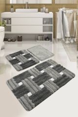 Set di 3 tappeti da bagno Westlake, 100x60 cm, Contrasti moderni
