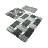 Set di 3 tappeti da bagno Westlake, 100x60 cm, Contrasti moderni