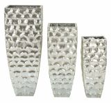 Set di 3 vasi Cavatore, 38x38 h91 cm, Argento