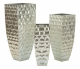 Set di 3 vasi Cavatore, 38x38 h91 cm, Argento