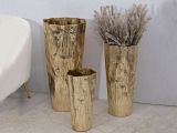 Set di 3 vasi Frentano, 41x39 h83 cm, Oro