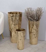 Set di 3 vasi Guapore, Complemento d'arredo, Anfora, Accessorio d'arredo, 41x39 h83 cm, Oro