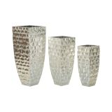 Set di 3 vasi Iguazu, Complemento d'arredo, Anfora, Accessorio d'arredo, 38x38 h91 cm, Argento