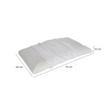 Set di 4 guanciali Bracca, Cuscino per letto, Poggiatesta imbottito, Cuscinetto per camera da letto, Made in Italy, 70x40 h12 cm, Bianco