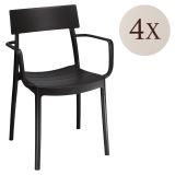 Set di 4 sedie da balcone impilabili antracite - Dompu