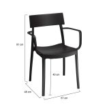Set di 4 sedie da balcone impilabili antracite - Dompu