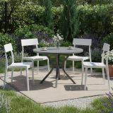 Set di 4 sedie da cortile impilabili bianco - Dumai