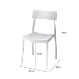 Set di 4 sedie da cortile impilabili bianco - Dumai