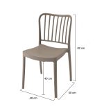 Set di 4 sedie da cortile in plastica tortora - Kediri