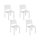 Set di 4 sedie da esterno Ancona, Seduta da giardino, Per indoor o outdoor, Impilabile, Made in Italy, 47x53 h82 cm, Bianco