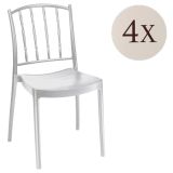 Set di 4 sedie da esterno anti sole bianco - Batam