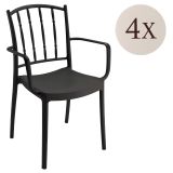 Set di 4 sedie da esterno Banyumas, 57x51 h85 cm, Antracite
