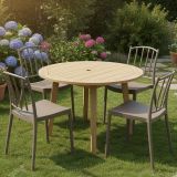 Set di 4 sedie da esterno Batam, 48x51 h85 cm, Tortora