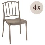 Set di 4 sedie da esterno Batam, 48x51 h85 cm, Tortora