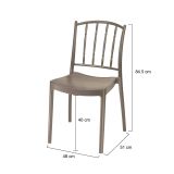 Set di 4 sedie da esterno Batam, 48x51 h85 cm, Tortora