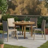 Set di 4 sedie da esterno Binjai, 48x53 h83 cm, Tortora