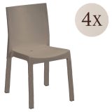 Set di 4 sedie da esterno Binjai, 48x53 h83 cm, Tortora
