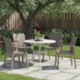 Set di 4 sedie da esterno Blitar, 57x53 h83 cm, Tortora