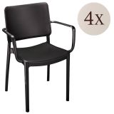 Set di 4 sedie da esterno Bontang, 57x48 h81 cm, Antracite